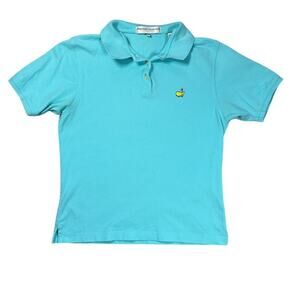 Masters Collection Polo Shirt Medium Blue Pima Cotton Golf Augusta National Luxe
